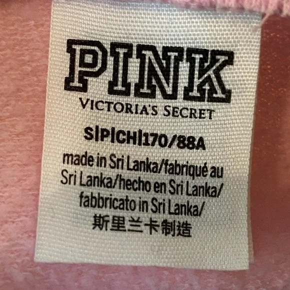 Victoria's Secret PINK Sweatshirt Zip Front Pink/Gray Size Small - Picture 3 of 3